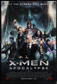 1c1494 X-MEN: APOCALYPSE style F int'l advance DS 1sh 2016 Marvel, only the strong will survive
