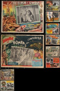 1d0157 LOT OF 12 MEXICAN LOBBY CARDS 1950s-1970s great scenes from a variety of different movies!