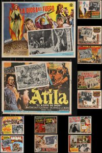 1d0154 LOT OF 13 MEXICAN LOBBY CARDS 1950s-1960s great scenes from a variety of different movies!