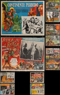 1d0153 LOT OF 14 MEXICAN LOBBY CARDS 1950s-1960s great scenes from a variety of different movies!