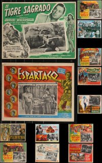 1d0152 LOT OF 15 MEXICAN LOBBY CARDS 1950s-1960s great scenes from a variety of different movies!