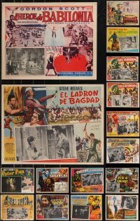 1d0151 LOT OF 16 MEXICAN LOBBY CARDS 1950s-1960s great scenes from a variety of different movies!