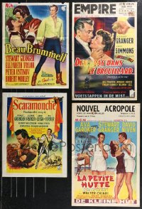1d1020 LOT OF 4 MOSTLY FORMERLY FOLDED STEWART GRANGER BELGIAN POSTERS 1950s great images!
