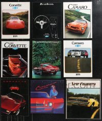 1d0464 LOT OF 9 CORVETTE AND CAMARO DEALERSHIP BROCHURES 1966-1981 legendary Chevrolet sports cars!