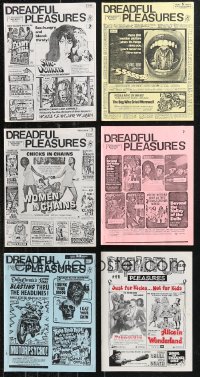 1d0616 LOT OF 6 DREADFUL PLEASURES MAGAZINES 1992-1996 filled with exploitation images & articles!