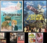 1d0962 LOT OF 12 FORMERLY FOLDED YUGOSLAVIAN POSTERS 1960s-1980s a variety of cool movie images!