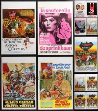 1d1014 LOT OF 13 MOSTLY UNFOLDED BELGIAN POSTERS 1960s great images from a variety of movies!