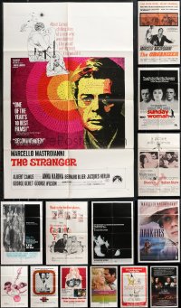 1d0331 LOT OF 14 FOLDED 1960S-80S ONE-SHEETS FROM MARCELLO MASTROIANNI MOVIES 1960s-1980s cool!