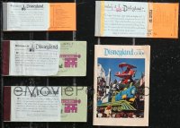 1d0772 LOT OF 5 DISNEYLAND TICKET BOOKS & GUIDE 1970s used at The Magic Kingdom!