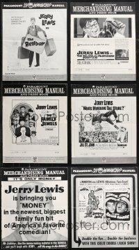 1d0096 LOT OF 6 UNCUT JERRY LEWIS PRESSBOOKS 1950s-1960s advertising from his comedy movies!