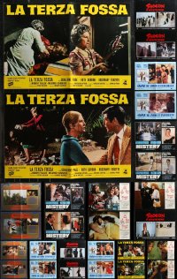 1d0977 LOT OF 38 FORMERLY FOLDED ITALIAN PHOTOBUSTAS 1960s-1970s a variety of great movie scenes!