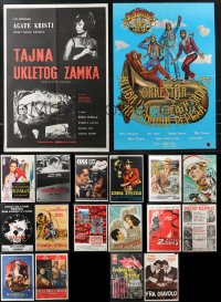 1d0956 LOT OF 24 FORMERLY FOLDED YUGOSLAVIAN POSTERS 1970s a variety of cool movie images!