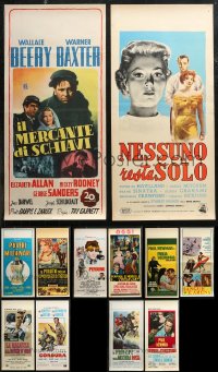 1d0846 LOT OF 12 UNFOLDED & FORMERLY FOLDED ITALIAN LOCANDINAS 1950s-1960s cool movie images!