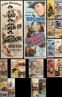 1d0877 LOT OF 19 FORMERLY FOLDED COWBOY WESTERN INSERTS 1940s-1950s many great images!
