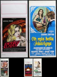 1d0849 LOT OF 9 FORMERLY FOLDED SEXPLOITATION ITALIAN LOCANDINAS 1970s-1980s sexy images w/nudity!