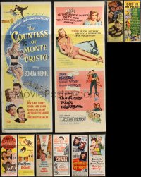 1d0892 LOT OF 14 MOSTLY FORMERLY FOLDED MOSTLY 1950S INSERTS 1950s a variety of cool movie images!
