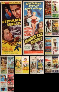1d0872 LOT OF 20 MOSTLY FORMERLY FOLDED MOSTLY 1950S INSERTS 1950s a variety of cool movie images!