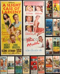 1d0880 LOT OF 18 MOSTLY FORMERLY FOLDED MOSTLY 1950S INSERTS 1950s a variety of cool movie images!
