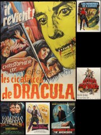 1d0118 LOT OF 6 FOLDED MOSTLY HORROR/SCI-FI FRENCH ONE-PANELS 1960s-1970s cool movie images!