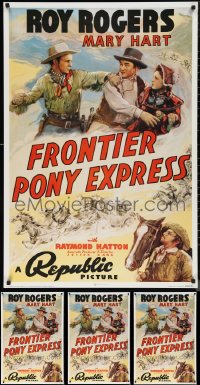 1d1060 LOT OF 5 UNFOLDED 27X40 FRONTIER PONY EXPRESS COMMERCIAL POSTERS 1990s art of Roy Rogers!