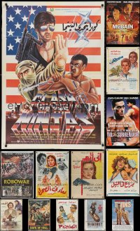 1d0796 LOT OF 13 FOLDED EGYPTIAN & LEBANESE POSTERS 1970s-1980s a variety of cool movie images!