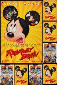 1d1154 LOT OF 12 UNFOLDED DOUBLE-SIDED 27X40 RUNAWAY BRAIN AND HUNCHBACK OF NOTRE DAME ONE-SHEETS 1990s