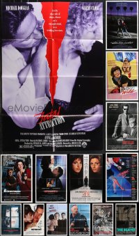1d0330 LOT OF 14 FOLDED 1970S-80S ONE-SHEETS FROM SUSPENSE THRILLER MOVIES 1970s-1980s cool images!