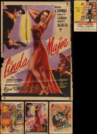 1d1063 LOT OF 5 FORMERLY FOLDED MEXICAN POSTERS 1949-1974 great images from a variety of movies!