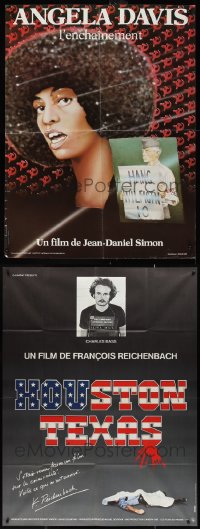 1d0131 LOT OF 2 FOLDED DOCUMENTARY FRENCH ONE PANEL & FRENCH 23x32 POSTERS 1970s-1980s cool!