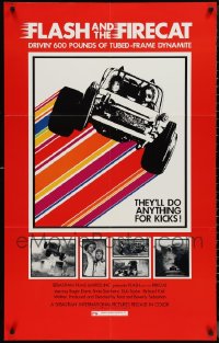 1d0054 LOT OF 12 FOLDED FLASH & FIRECAT ONE-SHEETS 1975 drivin' 600 pounds of tube-frame dynamite!