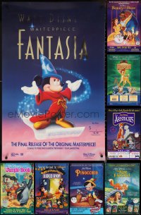 1d1056 LOT OF 8 UNFOLDED MOSTLY 26X40 WALT DISNEY VIDEO POSTERS 1990s all from animated features!