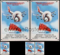 1d0934 LOT OF 5 AIRPLANE SPECIAL POSTERS 1980 great cartoon art of twisted aircraft!