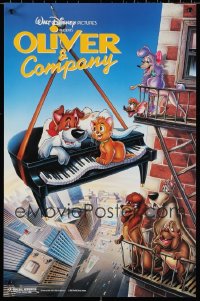 1d0928 LOT OF 12 UNFOLDED OLIVER & COMPANY SPECIAL POSTERS 1988 Walt Disney animated feature!