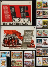 1d0920 LOT OF 28 MOSTLY UNFOLDED BELGIAN POSTERS 1960s-1970s a variety of cool movie images!