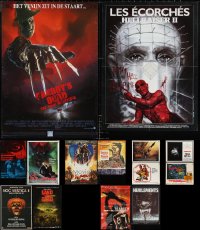 1d0913 LOT OF 14 UNFOLDED & FORMERLY FOLDED HORROR/SCI-FI MISCELLANEOUS POSTERS 1970s-1990s cool!