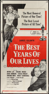 1d0814 LOT OF 8 FOLDED BEST YEARS OF OUR LIVES 1954 RE-RELEASE THREE-SHEETS R1954 Dana Andrews!