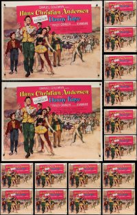 1d0997 LOT OF 18 UNFOLDED HANS CHRISTIAN ANDERSEN STYLE B HALF-SHEETS 1953 Danny Kaye in the title role!