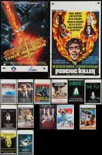 1d0943 LOT OF 15 UNFOLDED HORROR/SCI-FI BELGIAN POSTERS 1970s-1980s a variety of cool images!
