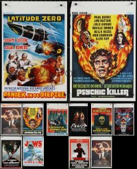 1d0944 LOT OF 16 UNFOLDED HORROR/SCI-FI BELGIAN POSTERS 1960s-1980s a variety of movie images!
