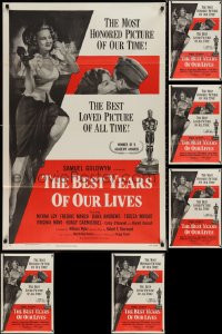 1d1162 LOT OF 8 TRI-FOLDED SINGLE-SIDED 27X41 BEST YEARS OF OUR LIVES R54 ONE-SHEETS R1954 Wyler