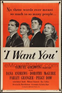 1d1155 LOT OF 12 TRI-FOLDED SINGLE-SIDED 27X41 I WANT YOU ONE-SHEETS 1951 Dana Andrews, McGuire