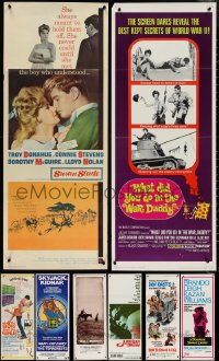 1d0891 LOT OF 14 MOSTLY FORMERLY FOLDED MOSTLY 1960S & 1970S INSERTS 1960s-1970s cool movie images!