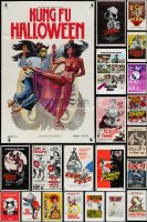 1d1090 LOT OF 52 FORMERLY TRI-FOLDED KUNG-FU ONE-SHEETS 1970s-1980s cool martial arts images!