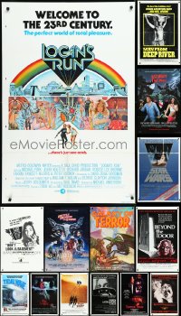 1d0252 LOT OF 25 FOLDED HORROR/SCI-FI ONE-SHEETS 1970s-1980s great images from a variety of movies!