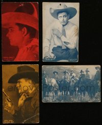 1d0771 LOT OF 4 COWBOY WESTERN ARCADE CARDS 1920s Yakima Canutt, Jack Hoxie, Buck Jones, Pawnee Bill