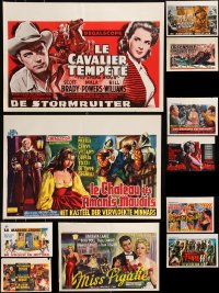 1d1016 LOT OF 11 FORMERLY FOLDED HORIZONTAL BELGIAN POSTERS 1950s-1960s a variety of movie images!