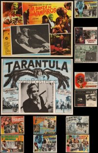 1d0155 LOT OF 13 HORROR/SCI-FI MEXICAN LOBBY CARDS 1950s-1970s great scenes from scary movies!