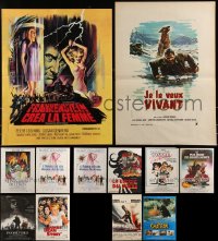 1d0952 LOT OF 13 FORMERLY FOLDED FRENCH 15X21 POSTERS 1960s-1980s a variety of cool movie images!