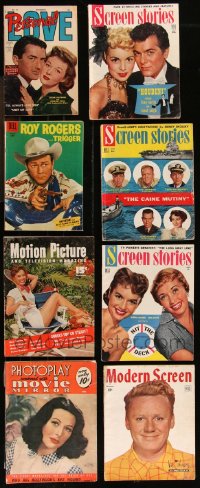 1d0465 LOT OF 8 MOVIE MAGAZINES & COMIC BOOKS 1940s-1950s filled with great images & articles!