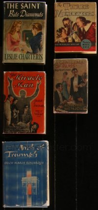1d0751 LOT OF 5 HARDCOVER & SOFTCOVER BOOKS 1920s-1940s The Saint, Miracle Man, Three Musketeers!